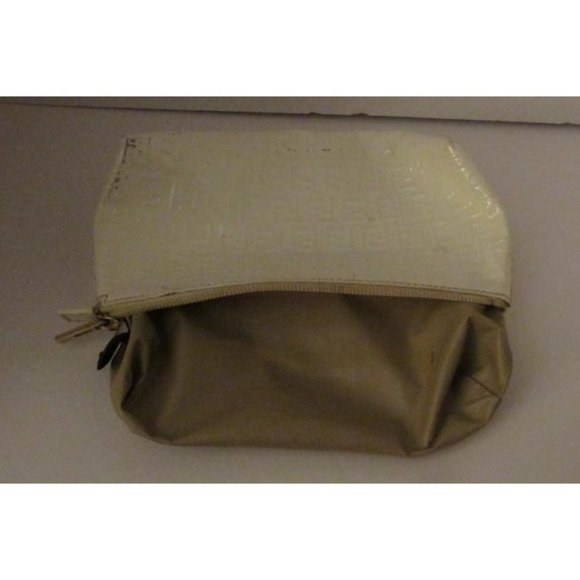 Fendi White F Embossed Print Zucchino Cosmetic Bag - Picture 3 of 12